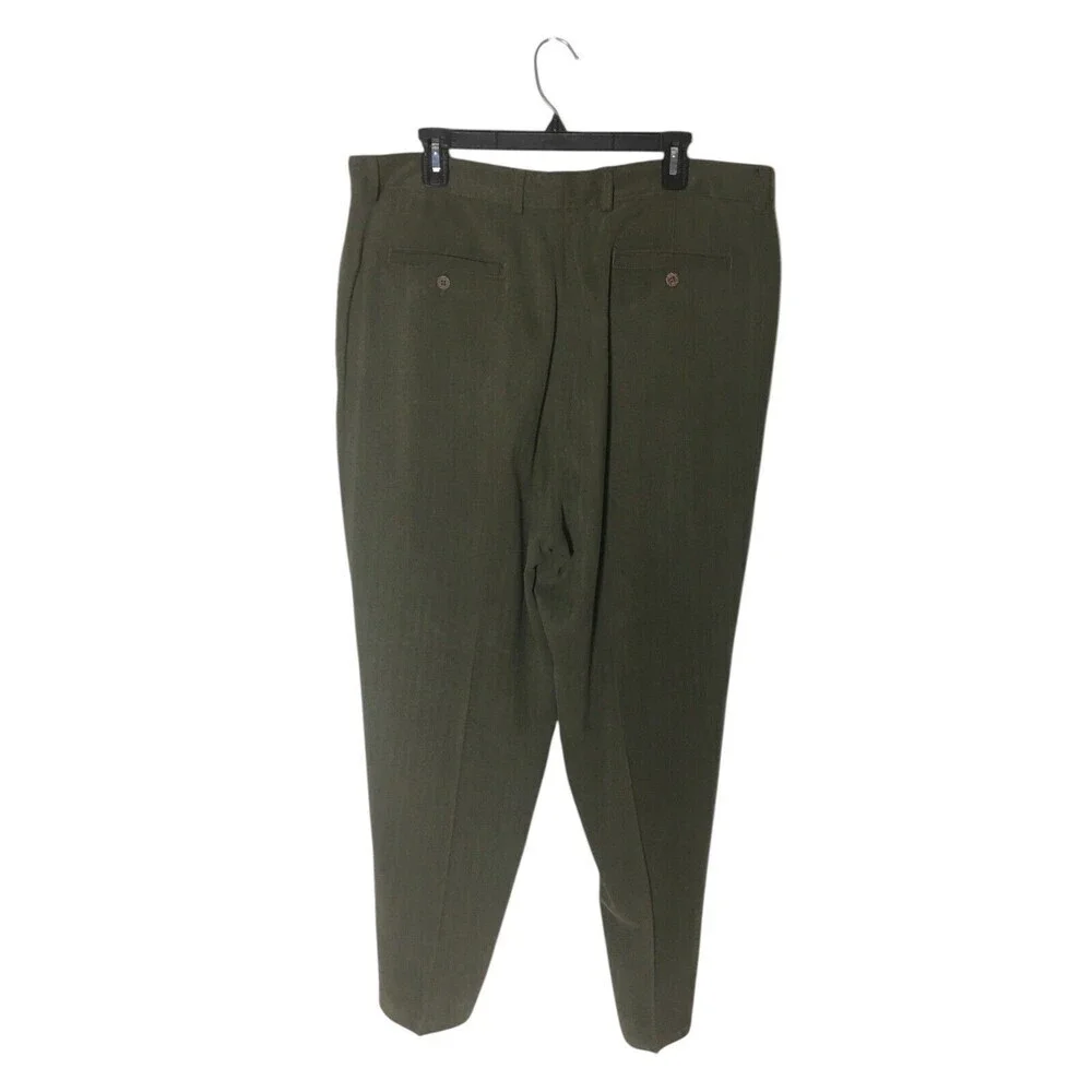 Tommy Bahama Pants Men's Size 36 Army Green 100% Silk Tapered Leg